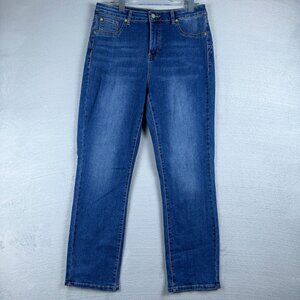 MAN Jeans Slim Straight Leg Blue Mens Size 14 Light Wash Denim High Rise